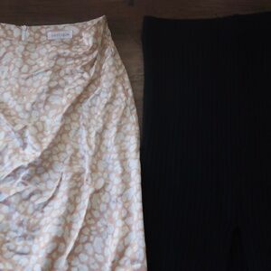 Tan/Cream, Vestique  Midi Skirt (L)
